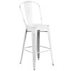 Commercial Grade 30" High Distressed White Metal Indoor-Outdoor Barstool with Back ET-3534-30-WH-GG