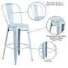 Commercial Grade 30" High Distressed Green-Blue Metal Indoor-Outdoor Barstool with Back ET-3534-30-DB-GG