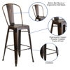 Commercial Grade 30" High Distressed Copper Metal Indoor-Outdoor Barstool with Back ET-3534-30-COP-GG