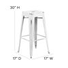 Commercial Grade 30" High Backless Distressed White Metal Indoor-Outdoor Barstool ET-BT3503-30-WH-GG