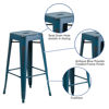 Commercial Grade 30" High Backless Distressed Antique Blue Metal Indoor-Outdoor Barstool  ET-BT3503-30-AB-GG