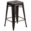 Commercial Grade 24" High Backless Distressed Copper Metal Indoor-Outdoor Counter Height Stool ET-BT3503-24-COP-GG