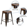 Commercial Grade 24" High Backless Distressed Copper Metal Indoor-Outdoor Counter Height Stool ET-BT3503-24-COP-GG