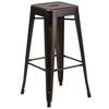 Commercial Grade 30" High Backless Distressed Copper Metal Indoor-Outdoor Barstool ET-BT3503-30-COP-GG