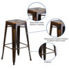 Commercial Grade 30" High Backless Distressed Copper Metal Indoor-Outdoor Barstool ET-BT3503-30-COP-GG