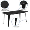 Commercial Grade 31.5" x 63" Rectangular Black Metal Indoor-Outdoor Table ET-CT005-BK-GG