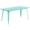 Commercial Grade 31.5" x 63" Rectangular Mint Green Metal Indoor-Outdoor Table ET-CT005-MINT-GG