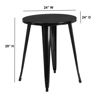 Commercial Grade 24" Round Black Metal Indoor-Outdoor Table CH-51080-29-BK-GG