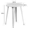 Commercial Grade 24" Round White Metal Indoor-Outdoor Table CH-51080-29-WH-GG