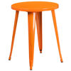 Commercial Grade 24" Round Orange Metal Indoor-Outdoor Table CH-51080-29-OR-GG