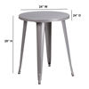 Commercial Grade 24" Round Silver Metal Indoor-Outdoor Table CH-51080-29-SIL-GG