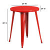 Commercial Grade 24" Round Red Metal Indoor-Outdoor Table CH-51080-29-RED-GG