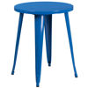 Commercial Grade 24" Round Blue Metal Indoor-Outdoor Table CH-51080-29-BL-GG