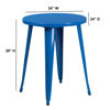 Commercial Grade 24" Round Blue Metal Indoor-Outdoor Table CH-51080-29-BL-GG