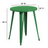 Commercial Grade 24" Round Green Metal Indoor-Outdoor Table CH-51080-29-GN-GG
