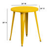 Commercial Grade 24" Round Yellow Metal Indoor-Outdoor Table CH-51080-29-YL-GG