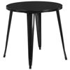  Commercial Grade 30" Round Black Metal Indoor-Outdoor Table CH-51090-29-BK-GG