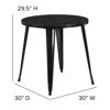  Commercial Grade 30" Round Black Metal Indoor-Outdoor Table CH-51090-29-BK-GG