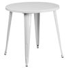 Commercial Grade 30" Round White Metal Indoor-Outdoor Table CH-51090-29-WH-GG