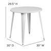 Commercial Grade 30" Round White Metal Indoor-Outdoor Table CH-51090-29-WH-GG