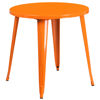 Commercial Grade 30" Round Orange Metal Indoor-Outdoor Table CH-51090-29-OR-GG