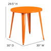 Commercial Grade 30" Round Orange Metal Indoor-Outdoor Table CH-51090-29-OR-GG