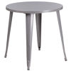 Commercial Grade 30" Round Silver Metal Indoor-Outdoor Table CH-51090-29-SIL-GG
