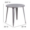 Commercial Grade 30" Round Silver Metal Indoor-Outdoor Table CH-51090-29-SIL-GG