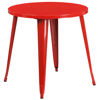 Commercial Grade 30" Round Red Metal Indoor-Outdoor Table CH-51090-29-RED-GG