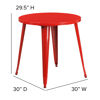 Commercial Grade 30" Round Red Metal Indoor-Outdoor Table CH-51090-29-RED-GG