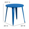 Commercial Grade 30" Round Blue Metal Indoor-Outdoor Table CH-51090-29-BL-GG