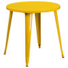 Commercial Grade 30" Round Yellow Metal Indoor-Outdoor Table CH-51090-29-YL-GG