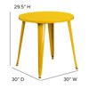 Commercial Grade 30" Round Yellow Metal Indoor-Outdoor Table CH-51090-29-YL-GG
