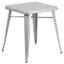 Commercial Grade 23.75" Square Silver Metal Indoor-Outdoor Table CH-31330-29-SIL-GG