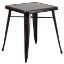 Commercial Grade 23.75" Square Black-Antique Gold Metal Indoor-Outdoor Table CH-31330-29-BQ-GG