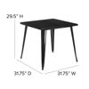 Commercial Grade 31.75" Square Black Metal Indoor-Outdoor Table CH-51040-29-BK-GG