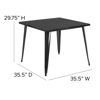 Commercial Grade 35.5" Square Black Metal Indoor-Outdoor Table CH-51050-29-BK-GG