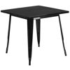 Commercial Grade 31.5" Square Black Metal Indoor-Outdoor Table ET-CT002-1-BK-GG