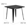 Commercial Grade 31.5" Square Black Metal Indoor-Outdoor Table ET-CT002-1-BK-GG