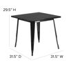 Commercial Grade 31.5" Square Black Metal Indoor-Outdoor Table ET-CT002-1-BK-GG