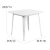 Commercial Grade 31.5" Square White Metal Indoor-Outdoor Table ET-CT002-1-WH-GG