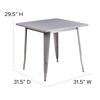 Commercial Grade 31.5" Square Silver Metal Indoor-Outdoor Table ET-CT002-1-SIL-GG