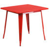 Commercial Grade 31.5" Square Red Metal Indoor-Outdoor Table ET-CT002-1-RED-GG