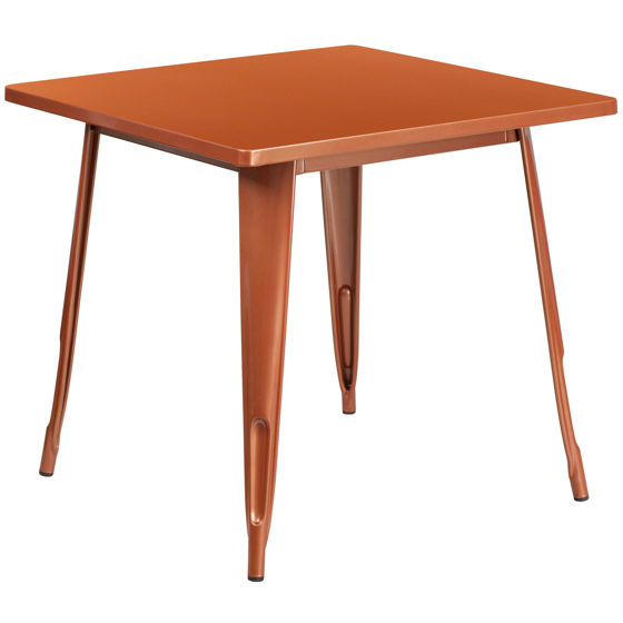 Commercial Grade 31.5" Square Copper Metal Indoor-Outdoor Table ET-CT002-1-POC-GG