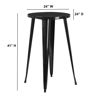 Commercial Grade 24" Round Black Metal Indoor-Outdoor Bar Height Table CH-51080-40-BK-GG