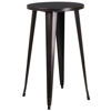 Commercial Grade 24" Round Black-Antique Gold Metal Indoor-Outdoor Bar Height Table CH-51080-40-BQ-GG