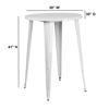 Commercial Grade 30" Round White Metal Indoor-Outdoor Bar Height Table CH-51090-40-WH-GG