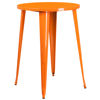 Commercial Grade 30" Round Orange Metal Indoor-Outdoor Bar Height Table CH-51090-40-OR-GG