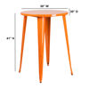 Commercial Grade 30" Round Orange Metal Indoor-Outdoor Bar Height Table CH-51090-40-OR-GG