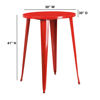 Commercial Grade 30" Round Red Metal Indoor-Outdoor Bar Height Table CH-51090-40-RED-GG